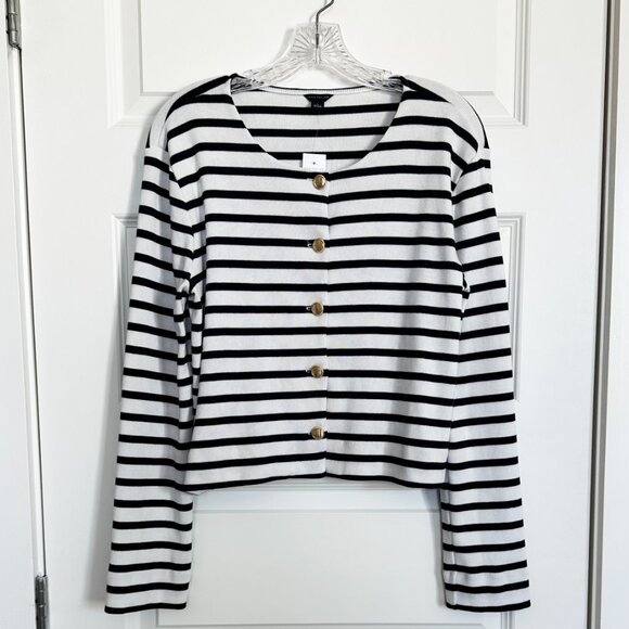 NWT Ann Taylor Striped Knit Jacket - Picture 3 of 9
